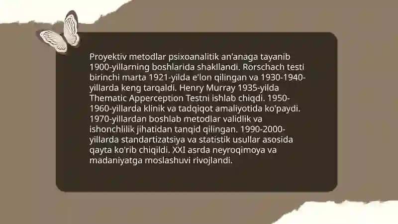 Proyektiv metodlarning o'rniga Inson ruhiy holatini o'rganish 4