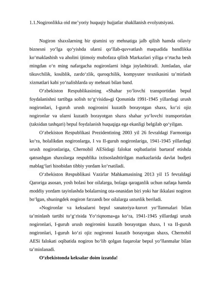 Nogironlikka Ega Bo'lgan Insonlarni Himoya Qilishning Meyoriy Huquqiy Asoslari 4