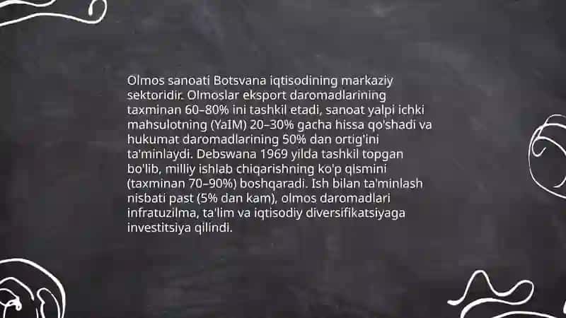 Botsvana davlati iqtisodiy rivojlanishi 4