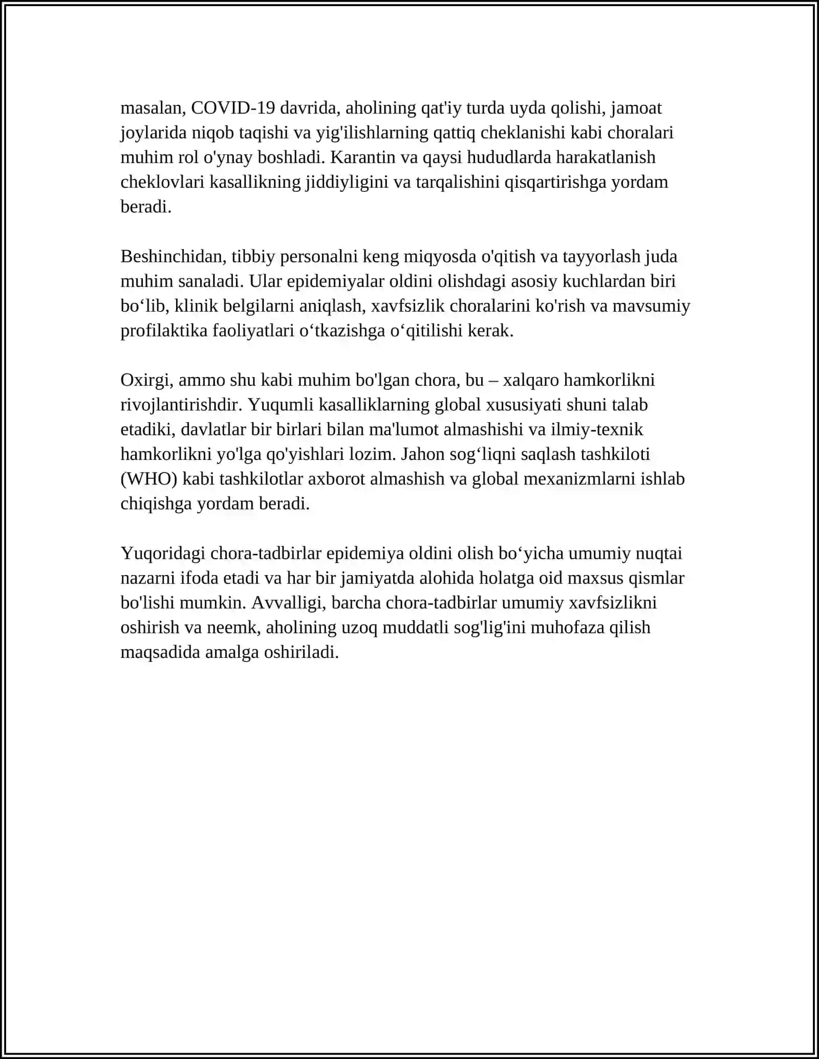 HARBIY QISMLAR ORASIDA EPIDEMIYAGA QARSHI CHORA TADBIRLAR TIZIMI 4