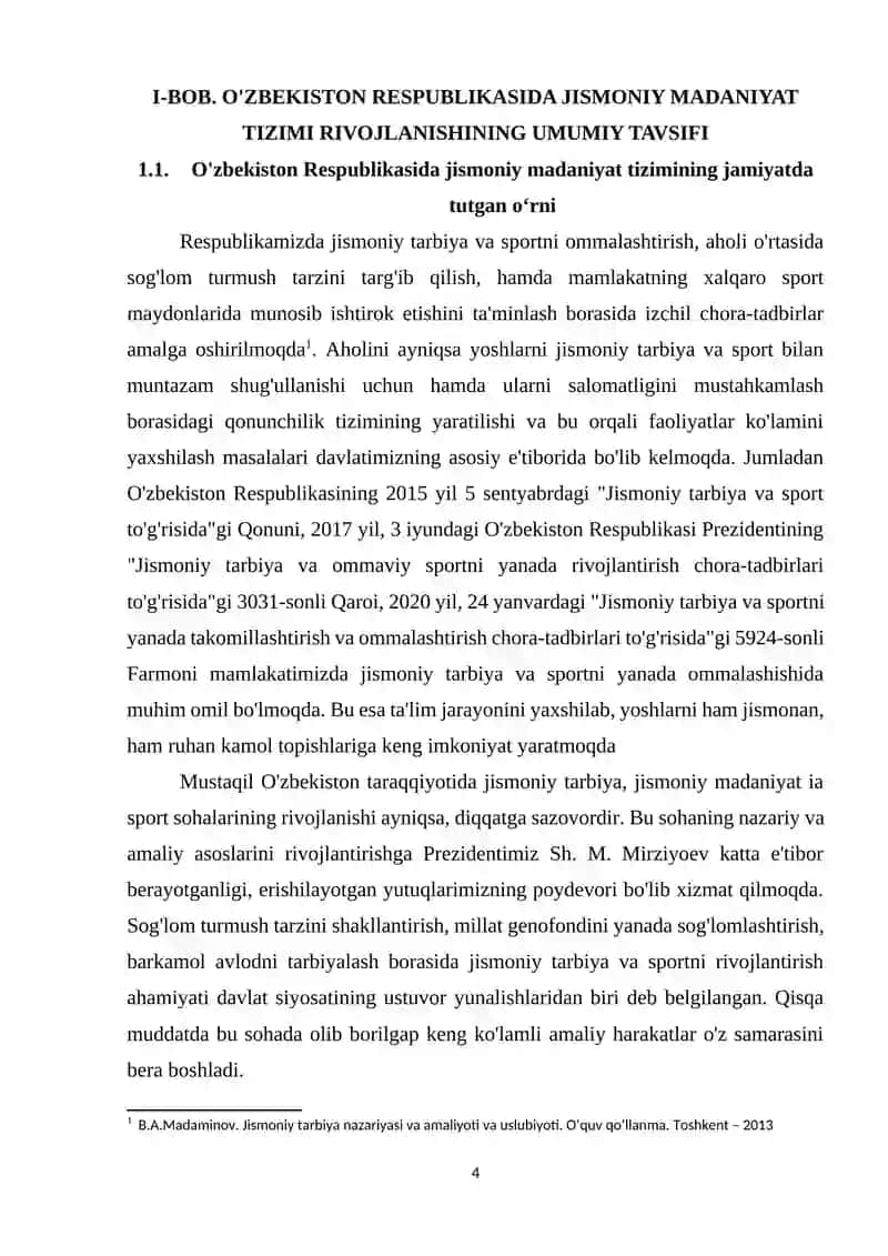 O`ZBEKISTON RESPUBLIKASIDA JISMONIY MADANIYAT VA SPORTNING RIVOJLANISHI 4