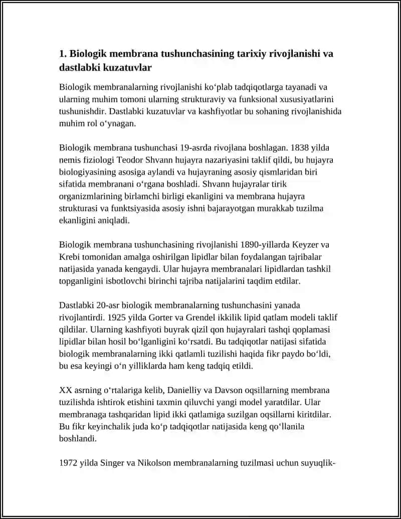 BIOLOGIK MEMBRANALARNING TUZILISHI VA FUNKSIYALARI HAQIDAGI TUSHUNCHALARNING RIVOJLANISH TARIXI 4