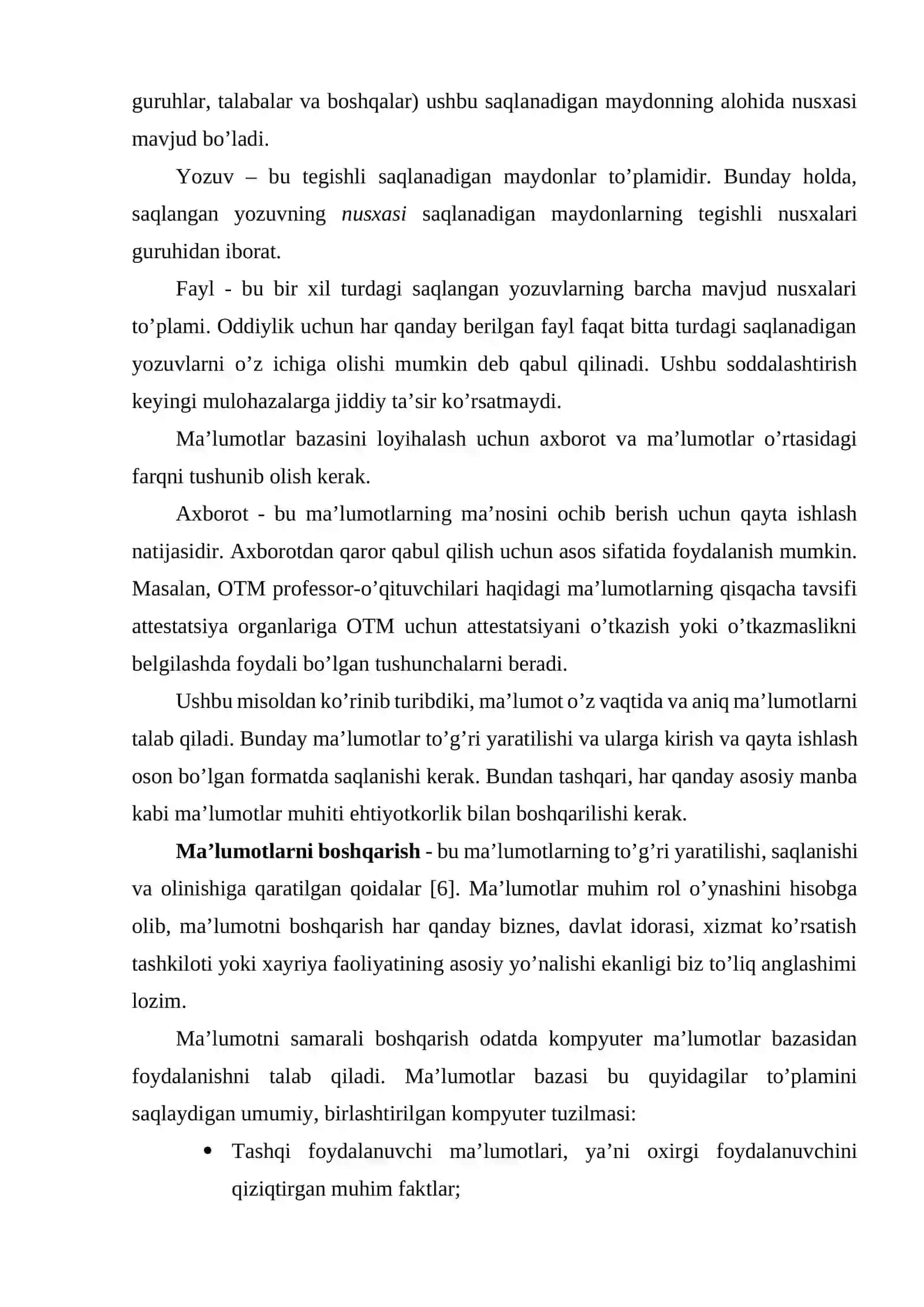 MA’LUMOTLAR BAZASI TEXNOLOGOYALARI FANIDAN KUTUBXONA ma’lumotlar bazasini loyihalash 4