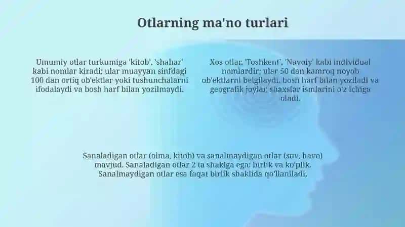 Ot turkumining ta'rifi leksik grammatik hususiyatlari 4