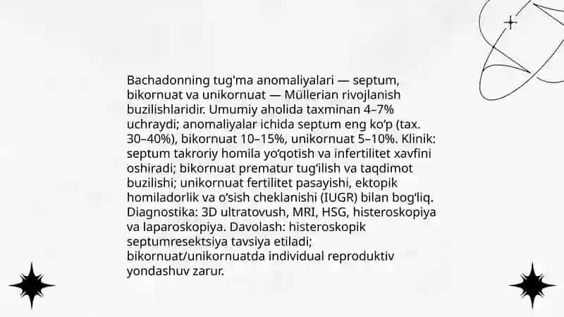 Tanosil a’zolari va tizimi rivojlanish nuqsonlari 4