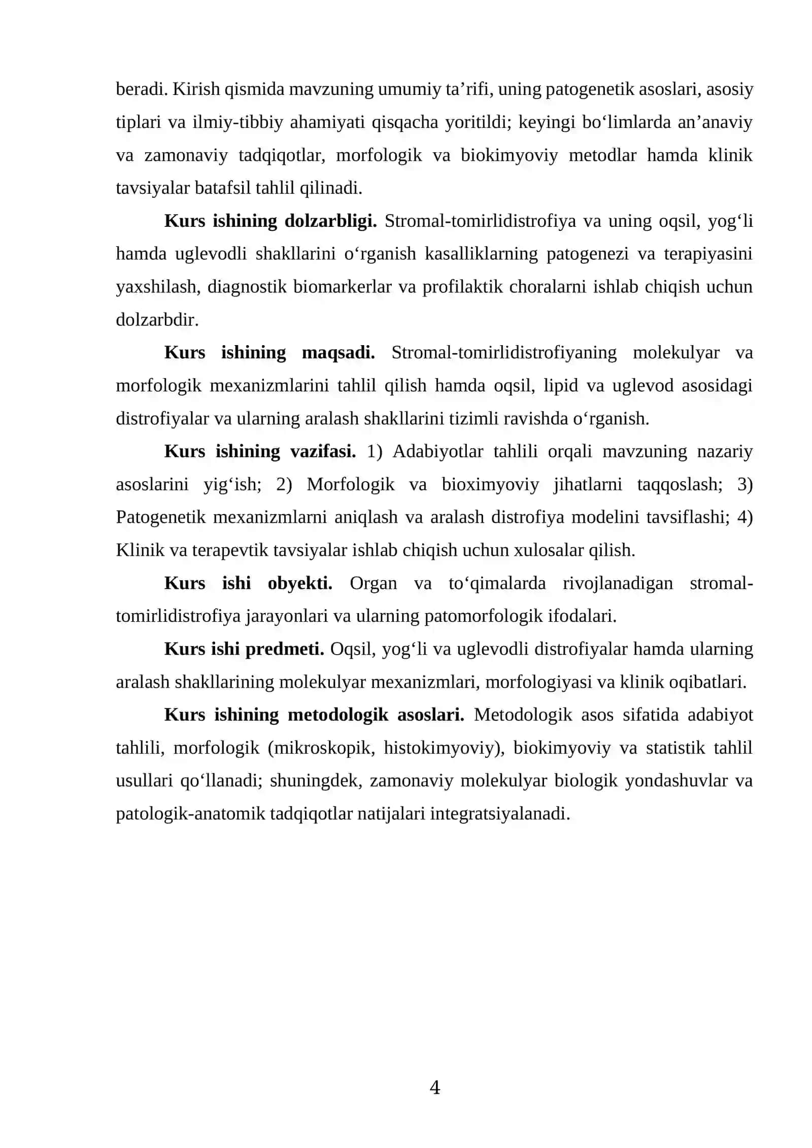 STROMAL-TOMIRLIDISTROFIYA. OQSIL, YOG'LI, UGLEVODLI DISTROFIYALAR. ARALASH DISTROFIYA TOʻLISH FORMATDA 4