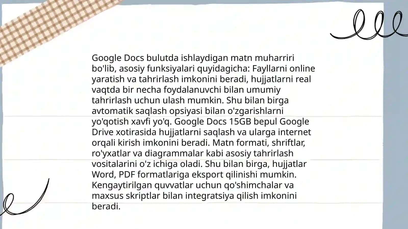 Google Docs xizmatlari 4