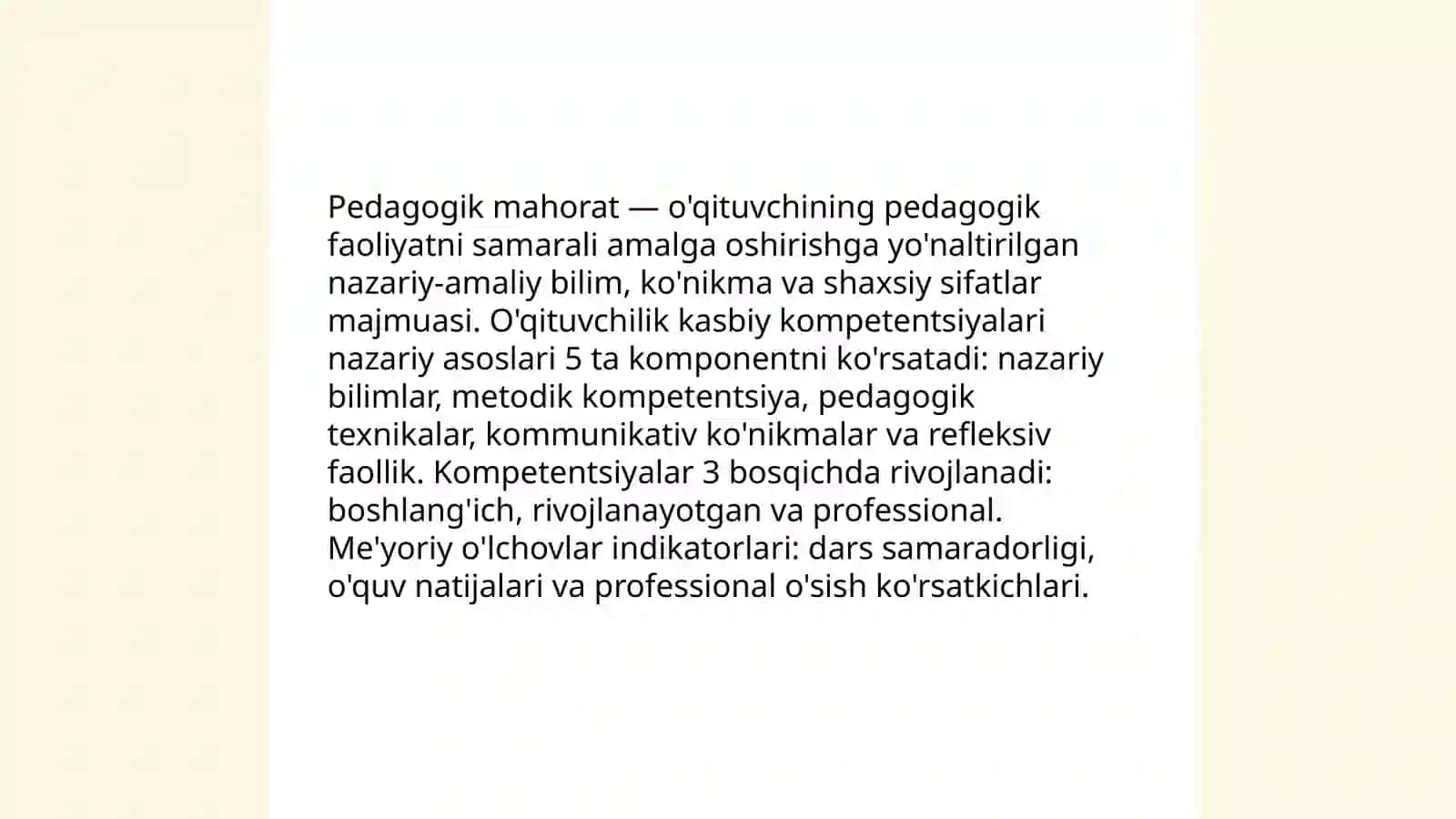 Pedagogik mahorat tushunchasiga zamonaviy yondashuv uning bo'lajak o'qituvchi kasbiy faolyatida tutgan o'rni va ahamyati 4