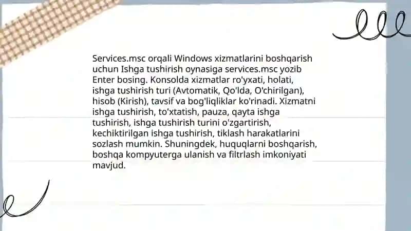 Windows xizmatlari 4