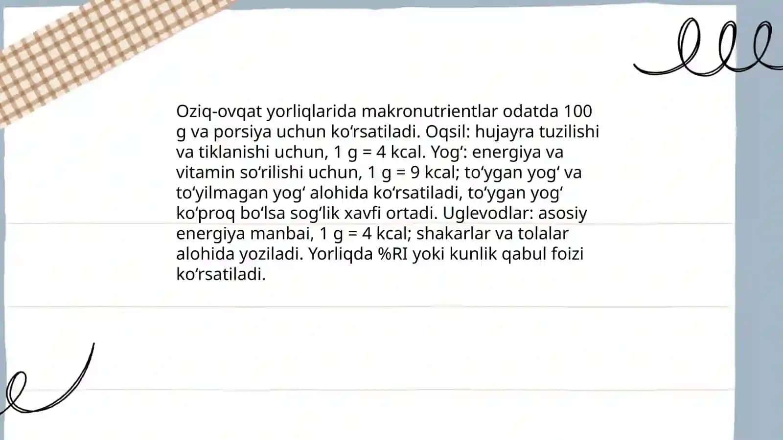 Oziq-ovqat Mahsulotlarining Tarkibi 4