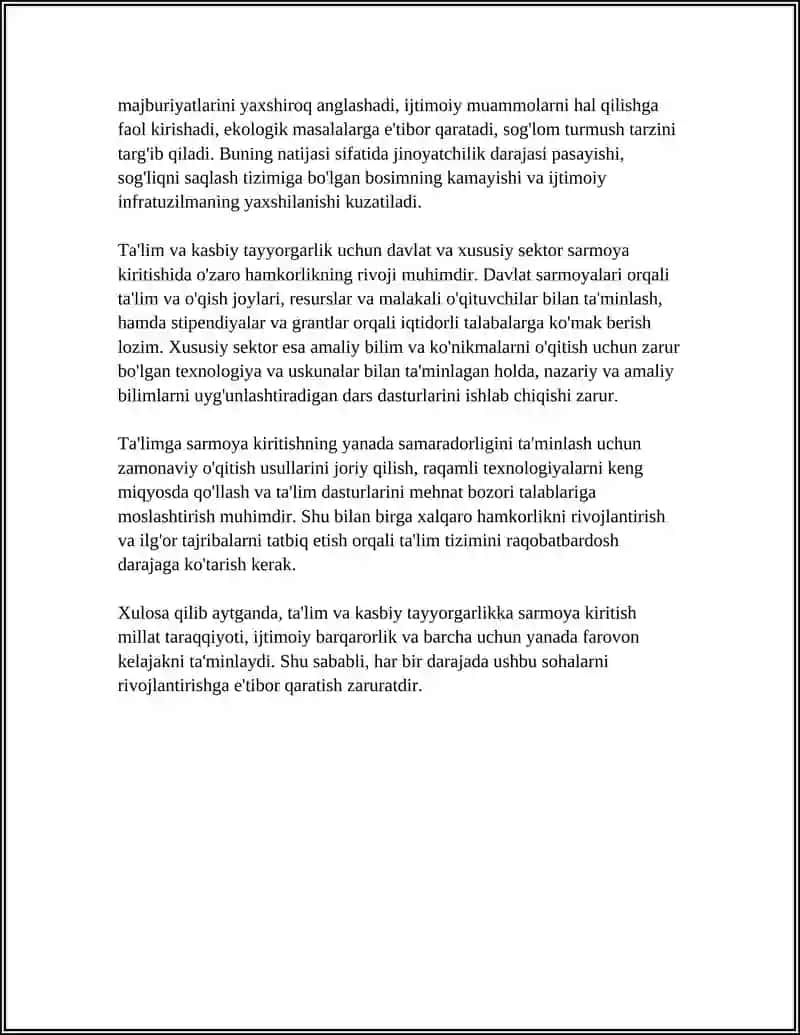 KELAJAK UCHUN SARMOYA KIRITISH 4