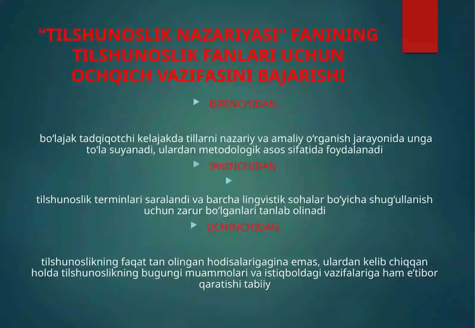 Tilshunoslik nazariyasi fani predmeti va mazmuni 4