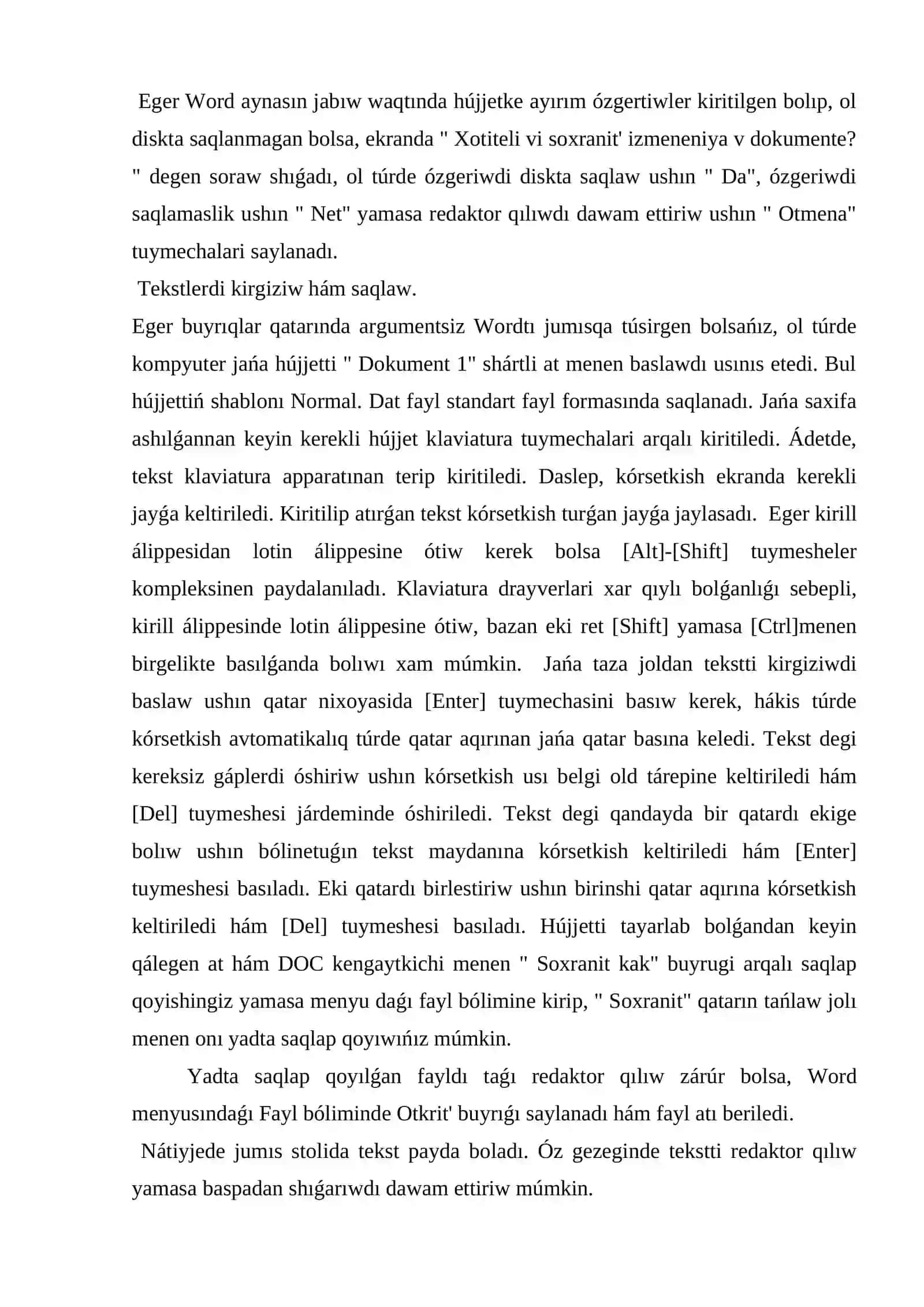 Word programması 4