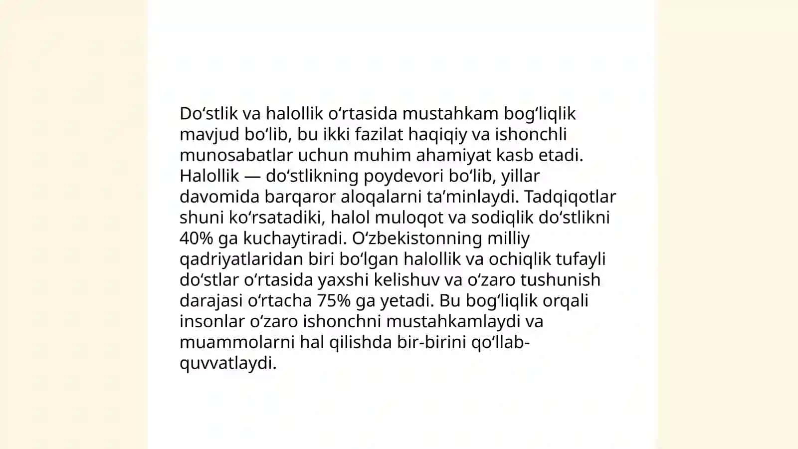 Doʻstlik va halollik 4