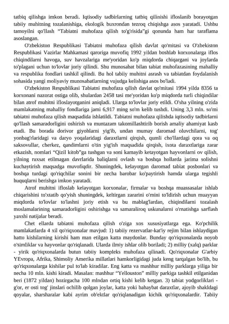 Tabiatni muhofaza qilishning tashkiliy va huquqiy asoslari 4
