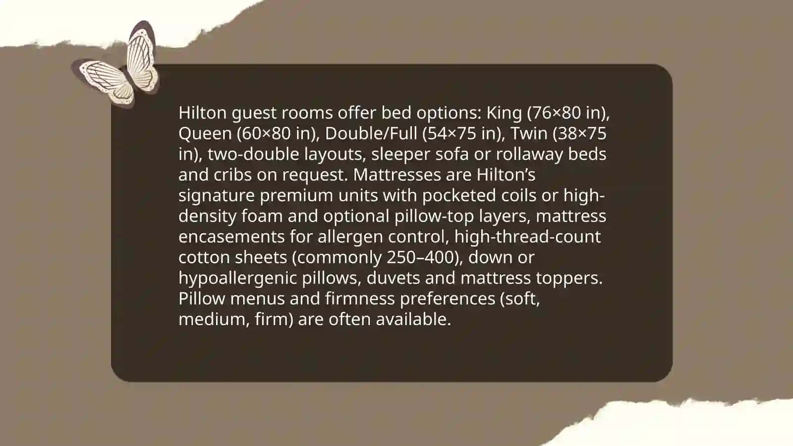 Hilton guest room. Hotel services and location 4