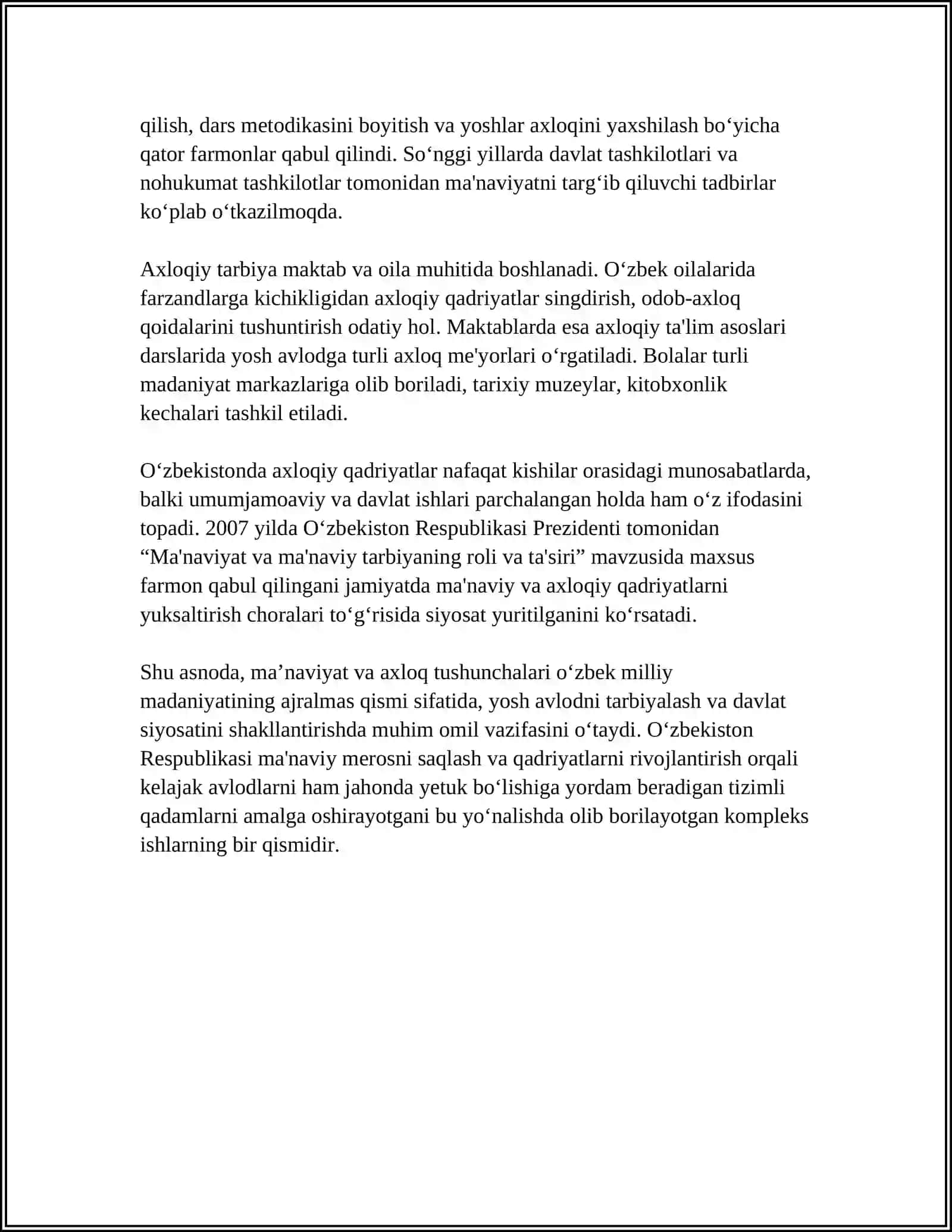 SINF RAHBARINING O’QUVCHILARINI MA’NAVIY AHLOQIY TARBIYALASHI 4