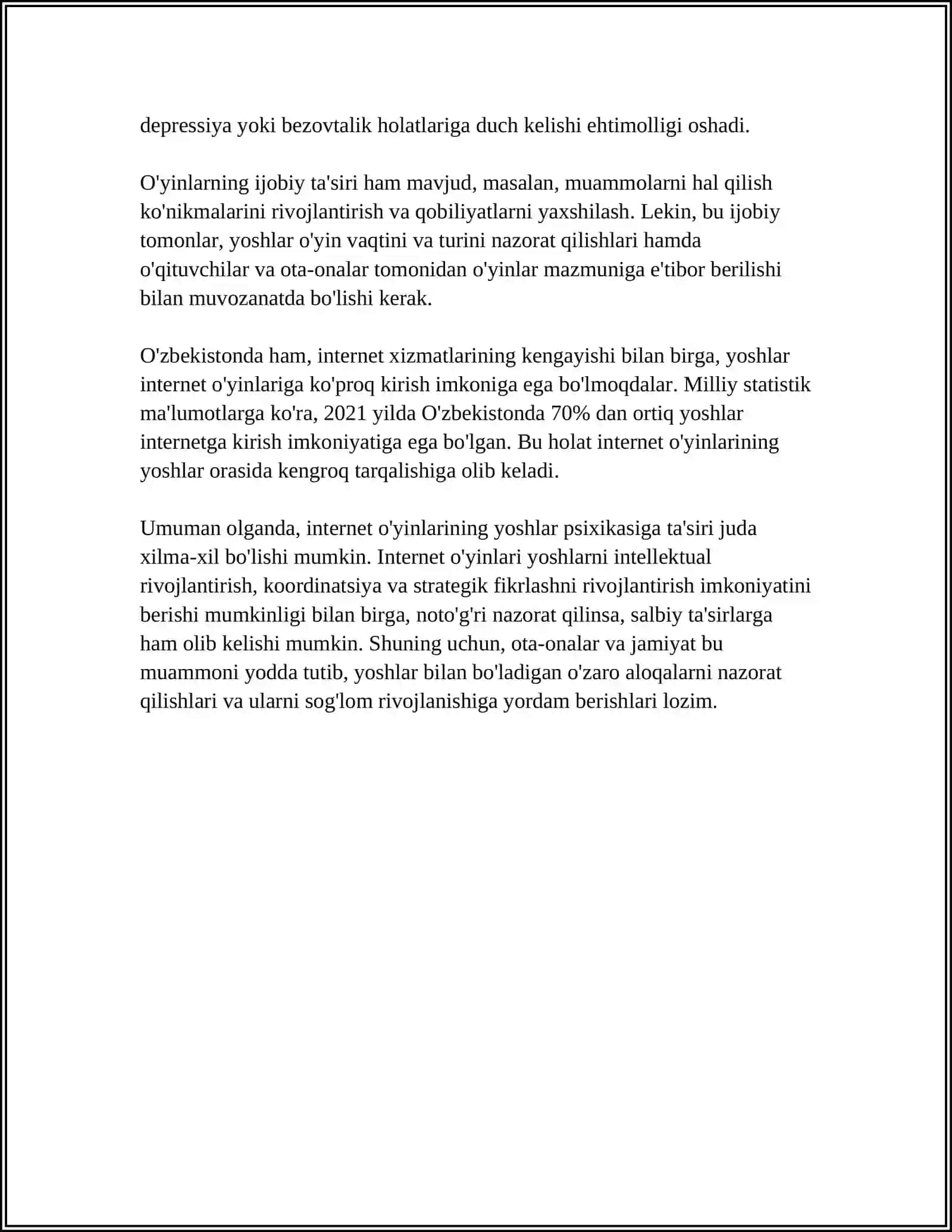 YOSHLARNI INTERNET O’YINLARIGA TOBELIGINING PSIXOLOGIK JIHATLARI 4