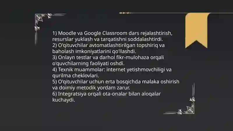 Boshlang'ich sinf o'qituvchilarining innovatsion texnologiyalar bo'yicha tajribasi 4
