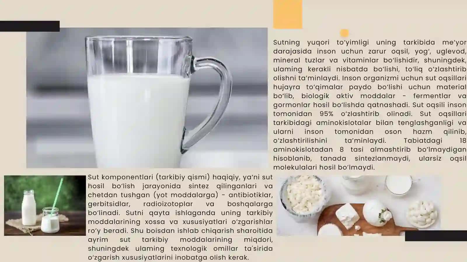 Barcha qishloq xo‘jalik hayvonlar sutini kimyoviy tarkibi 4