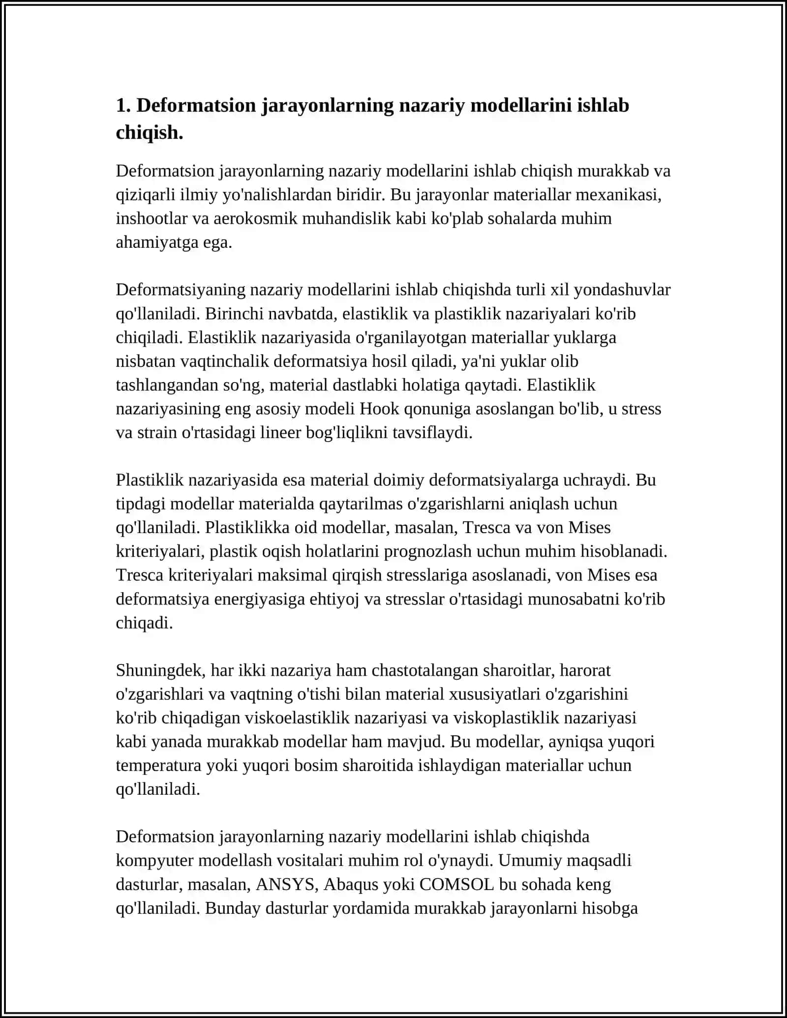 DEFORMATSION JARAYONLARNI MODELLASHTIRISH 4