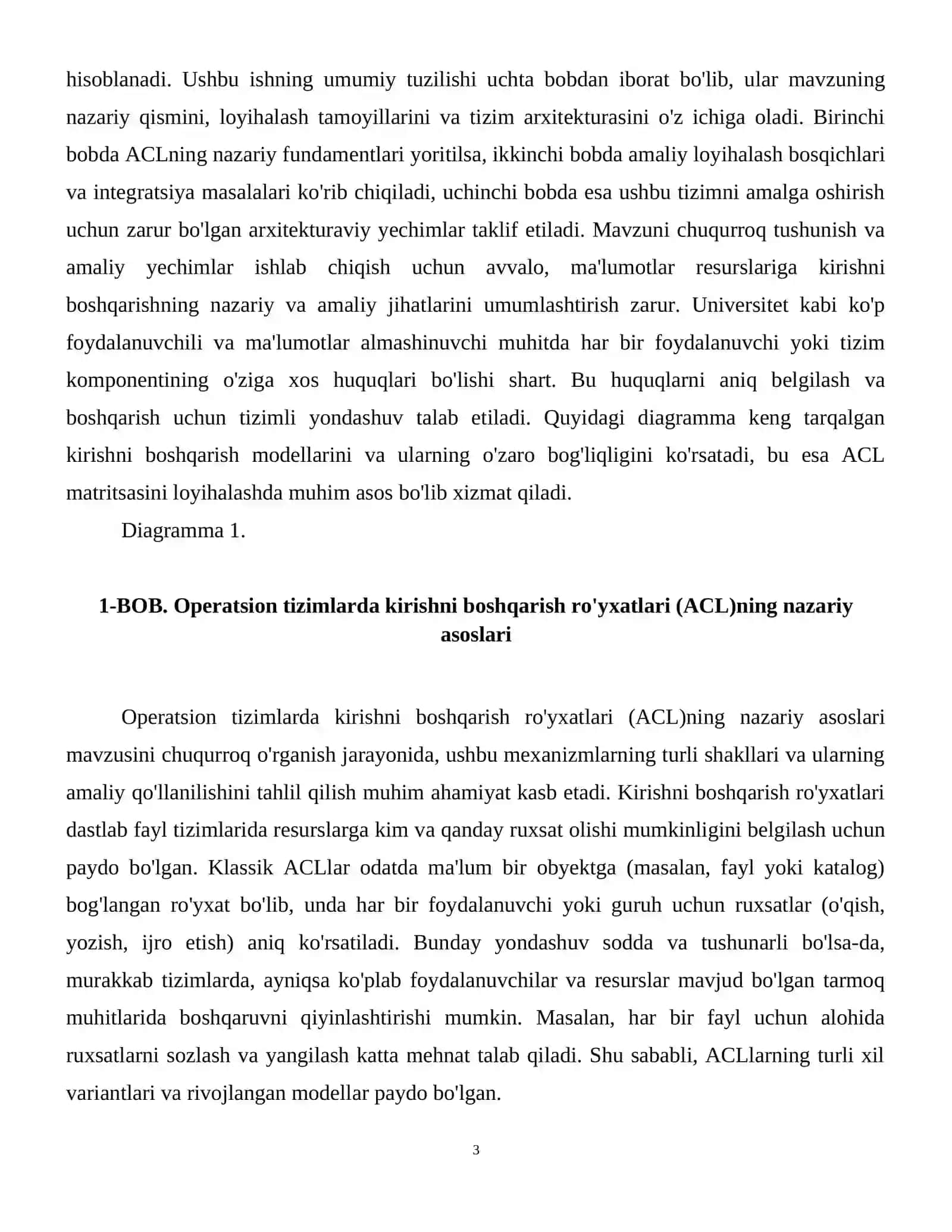 Gipotetik tashkilot (masalan, universitet tarmog'i) uchun kirishni boshqarish ro'yxati (ACL) matritsasini tuzing. 4