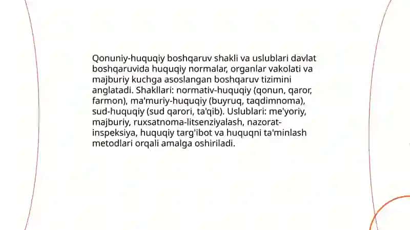 Davlat boshqaruvi organlari faoliyatida boshqaruv shakllari va uslublari 4