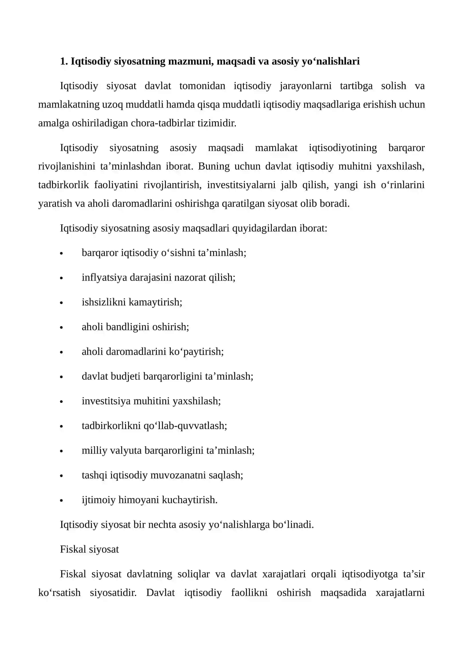 Iqtisodiy siyosatni ishlab chiqishda vositalar va cheklovlar dasturini ishlab chiqish 4