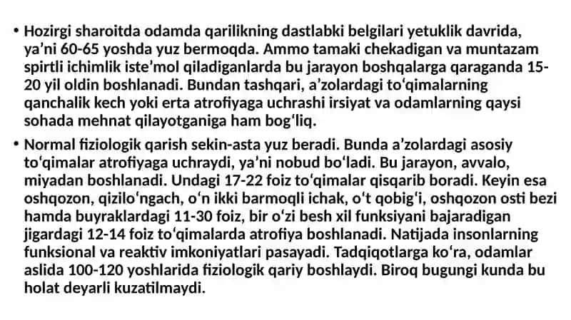 Organizmdagi keksayish davriga xos ozgarishlar 4