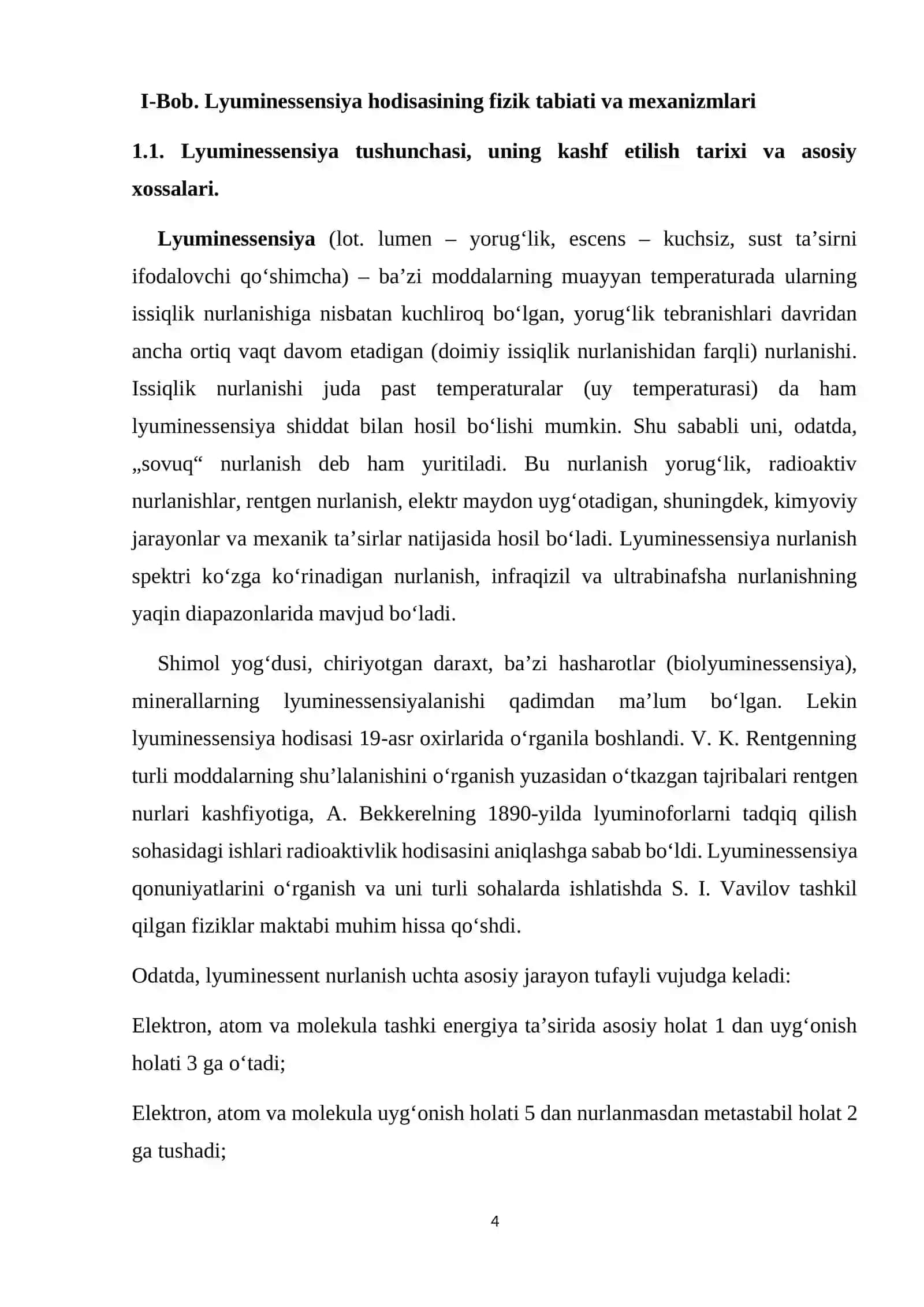 Lyuminessensiya hodisasining fizik tabiati va mexanizmlari 4