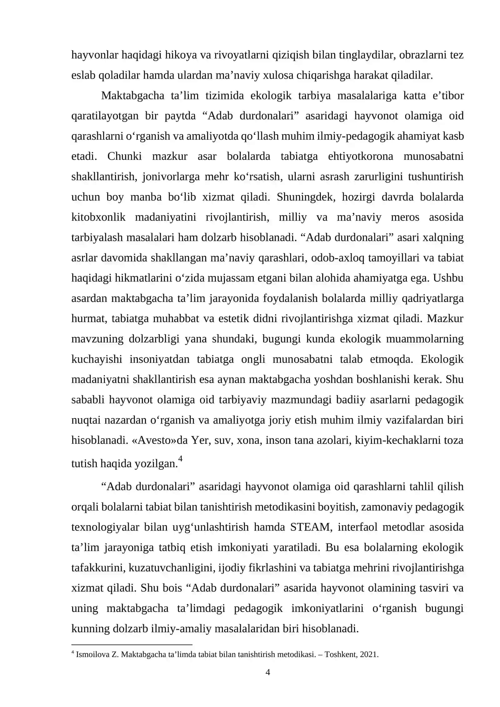 "Adab durdonalari" asarida hayvonot olamiga oid munosabatlarning o’rganilishi 4
