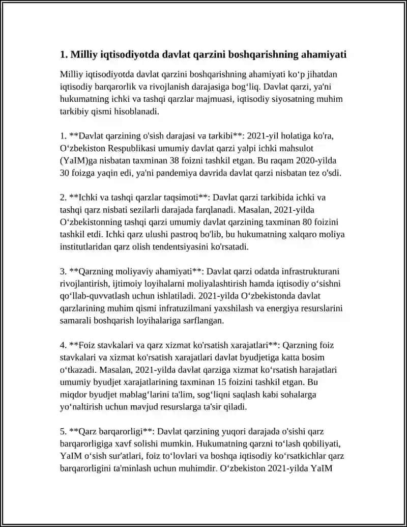 MILLIY IQTISODIYOTDA DAVLAT QARZLARINI BOSHQARISH TAMOYILLARI 4