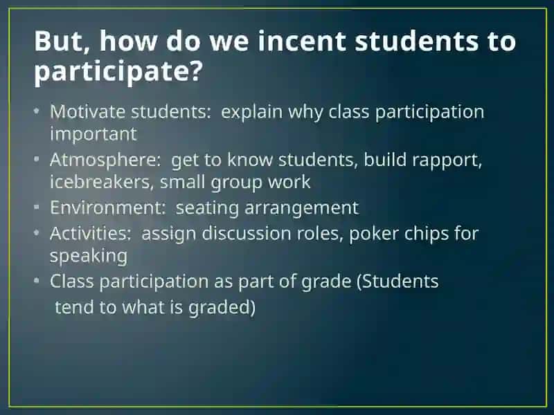 Class Participation: Developing Self-Assessment in Students 4