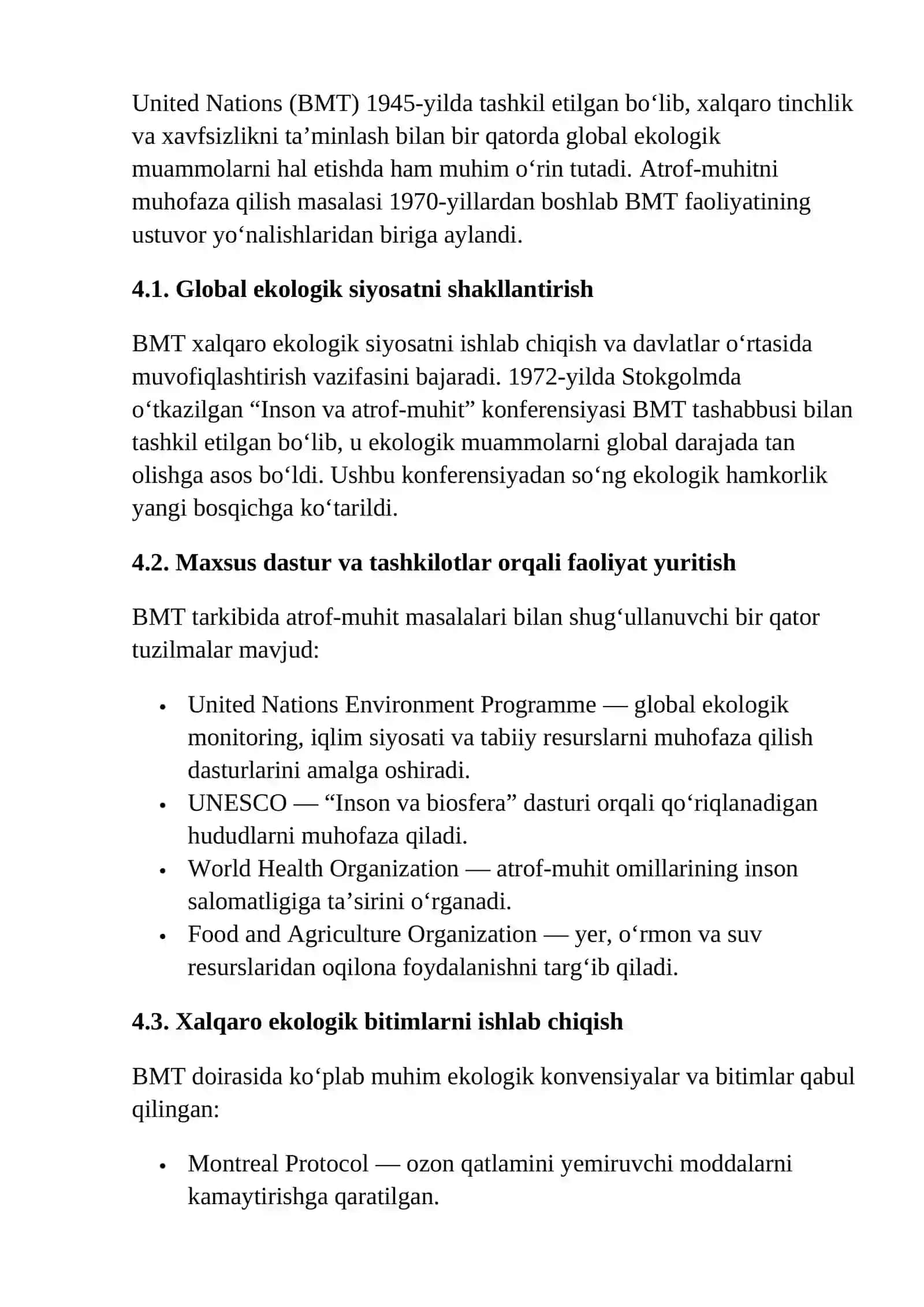 TABIATNI MUHOFAZA QILISHDAGI XALQARO HAMKORLIK 4