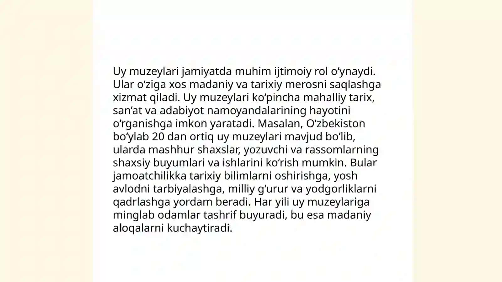 O'zbekistonda uy muzeylarini yaratilishi va maqsadi 4