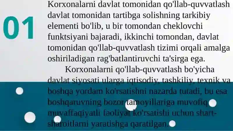 Korxonalar faoliyati ni davlat tomonidan tartibga solish tizimi 4