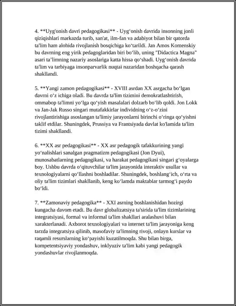 Pedagogik fikr tarixining davriy taqsimoti 4