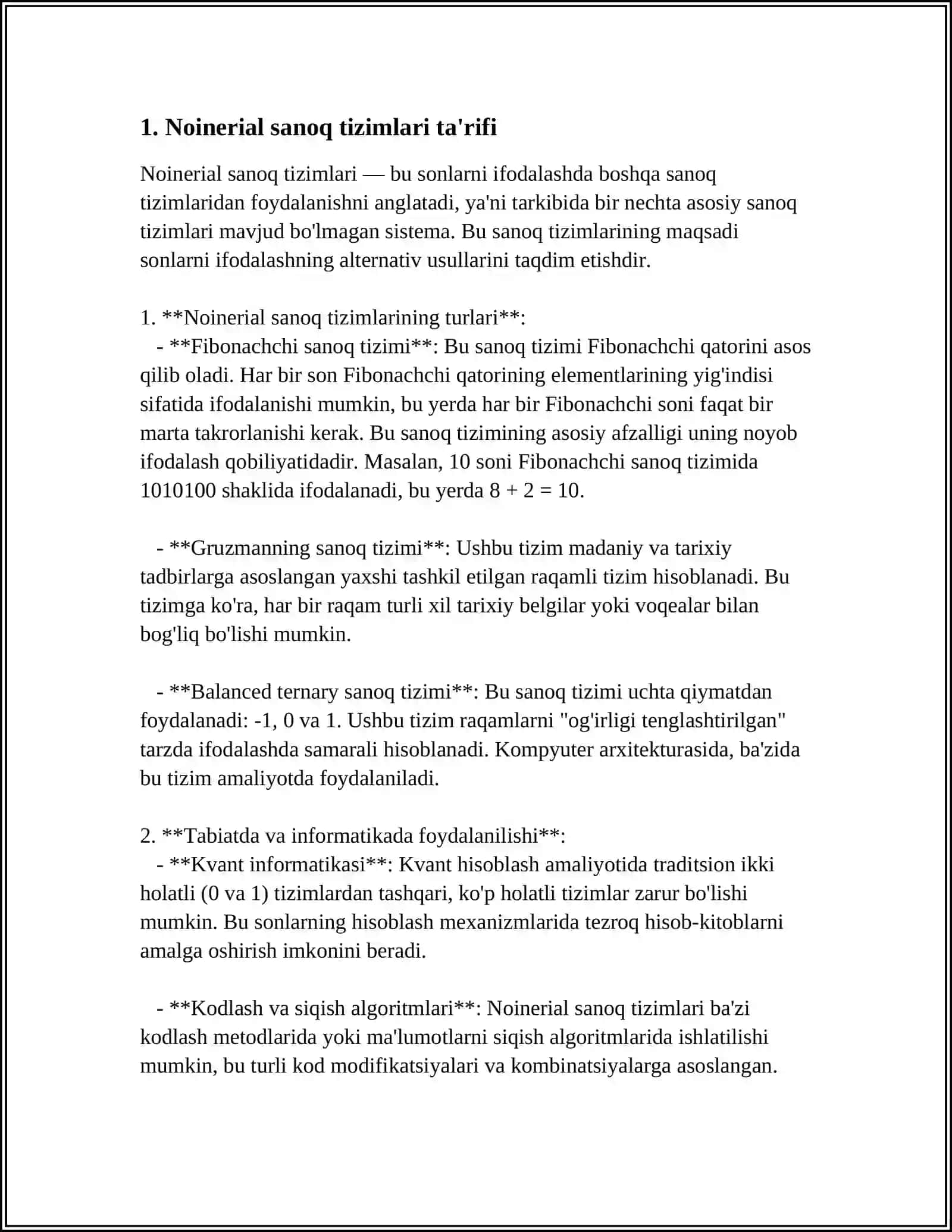 NOINERSIAL SANOQ TIZIMLARI 4