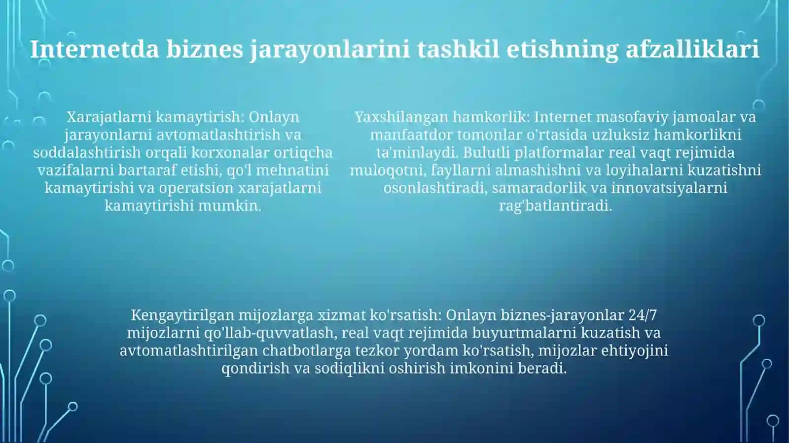 Internet TarmogʻIda Biznes Jarayonlarini Tashkil Etish 4