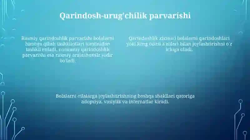 bolani oilaga joylashtirish shakllari 4