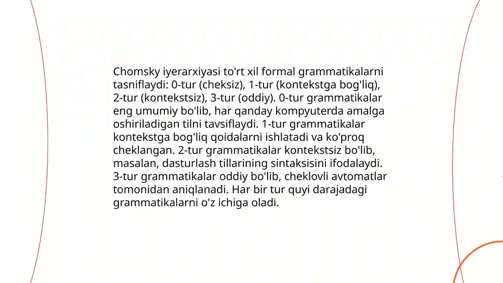 Formal til nazariyasi (Chomskiy ta'limoti) 4