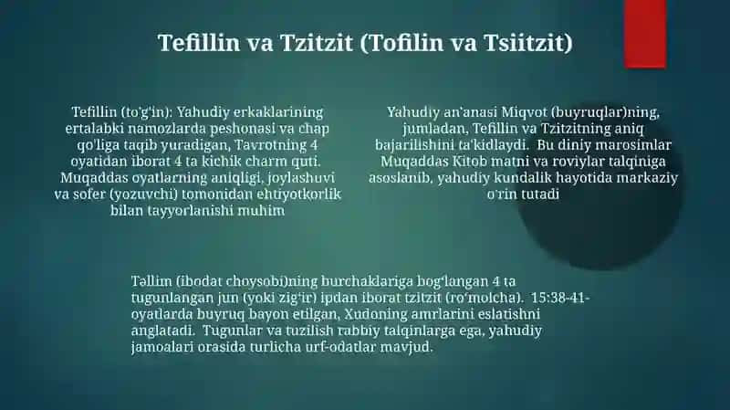 Yahudiylik ta'limoti,an'ana va marosimlari 4