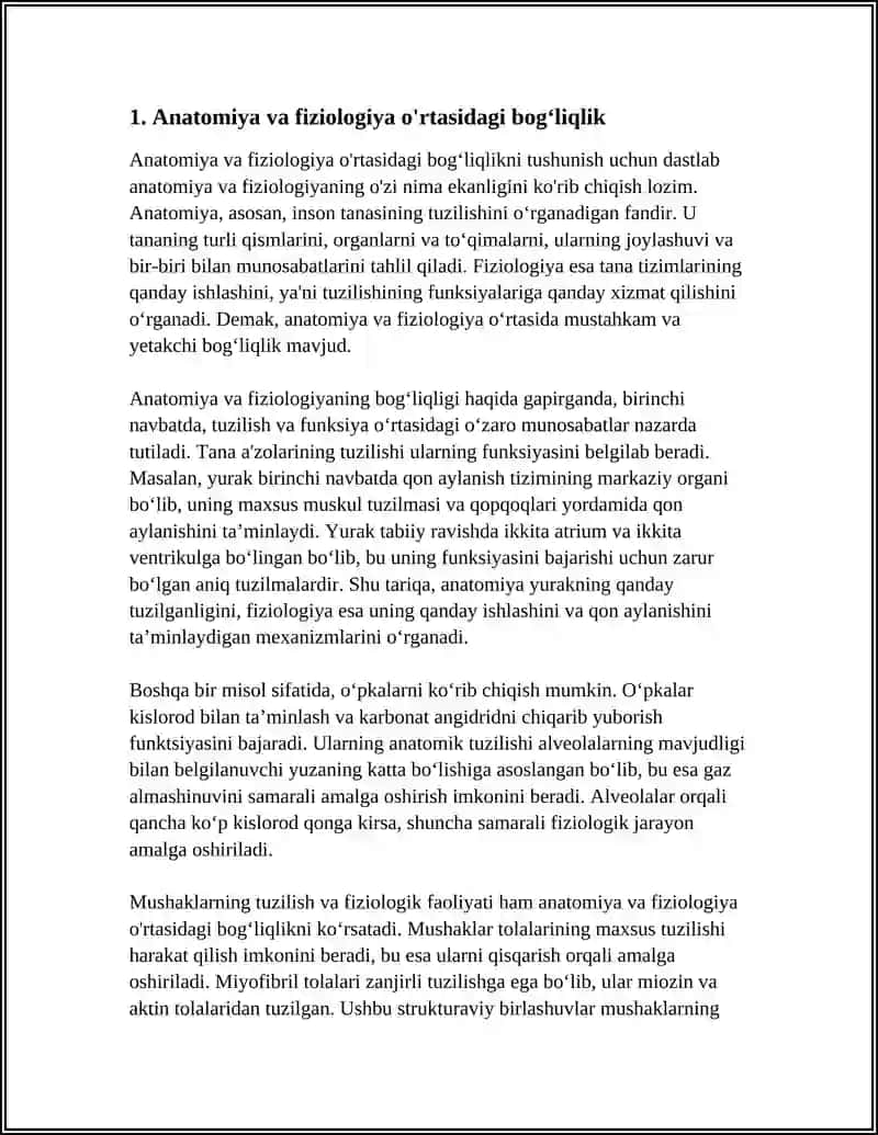 ANATOMYA FANINING BOSHQA FANLAR BILAN ALOQASI 4