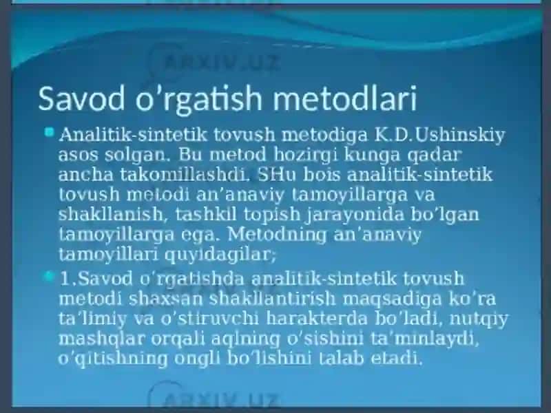 Savodo'rgatish dahozirgi zamonanaliz-sintez metodlari 4