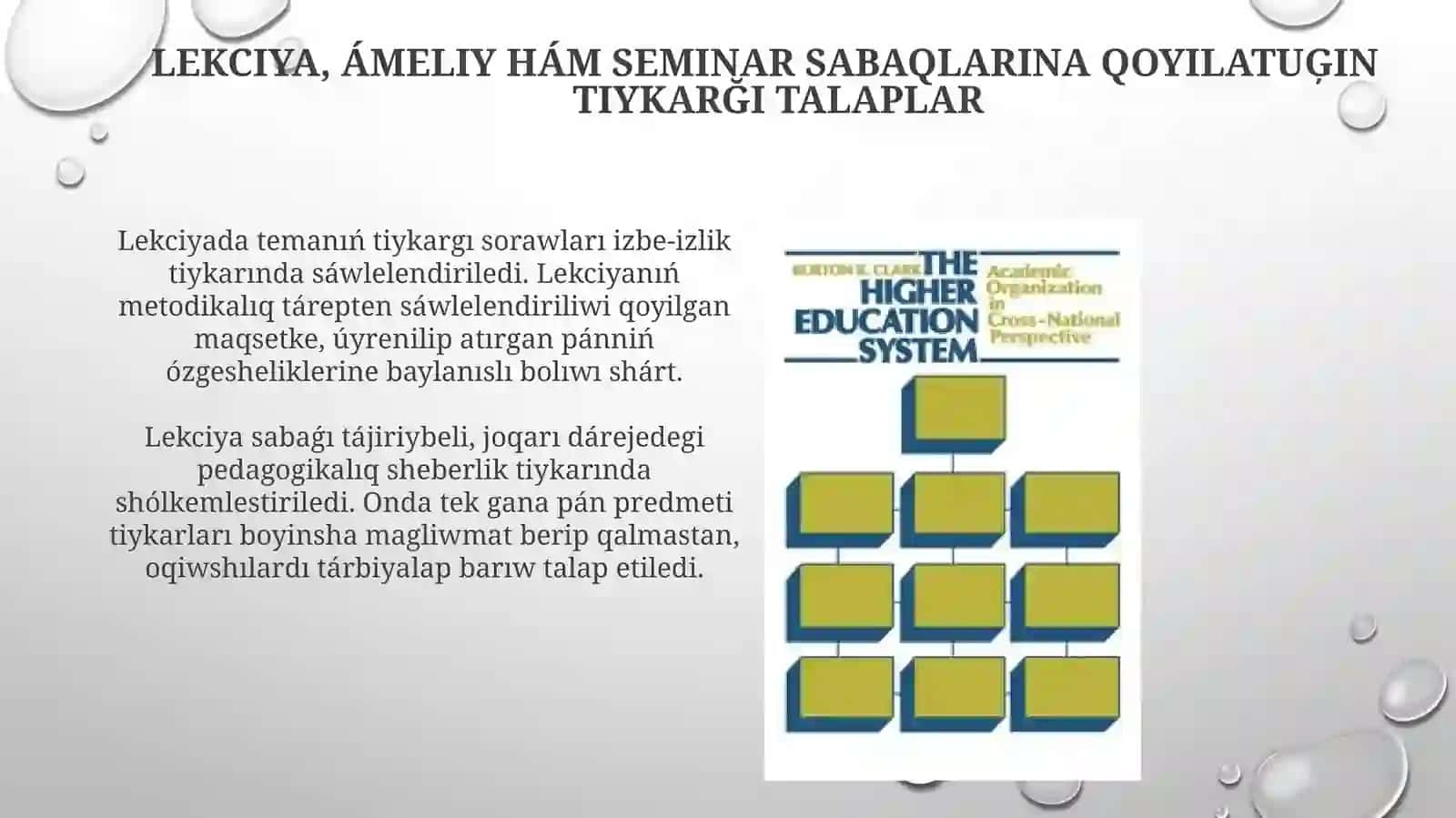Joqarı bilimlendiriw sistemasında oqıw proceslerin shólkemlestiriw 4