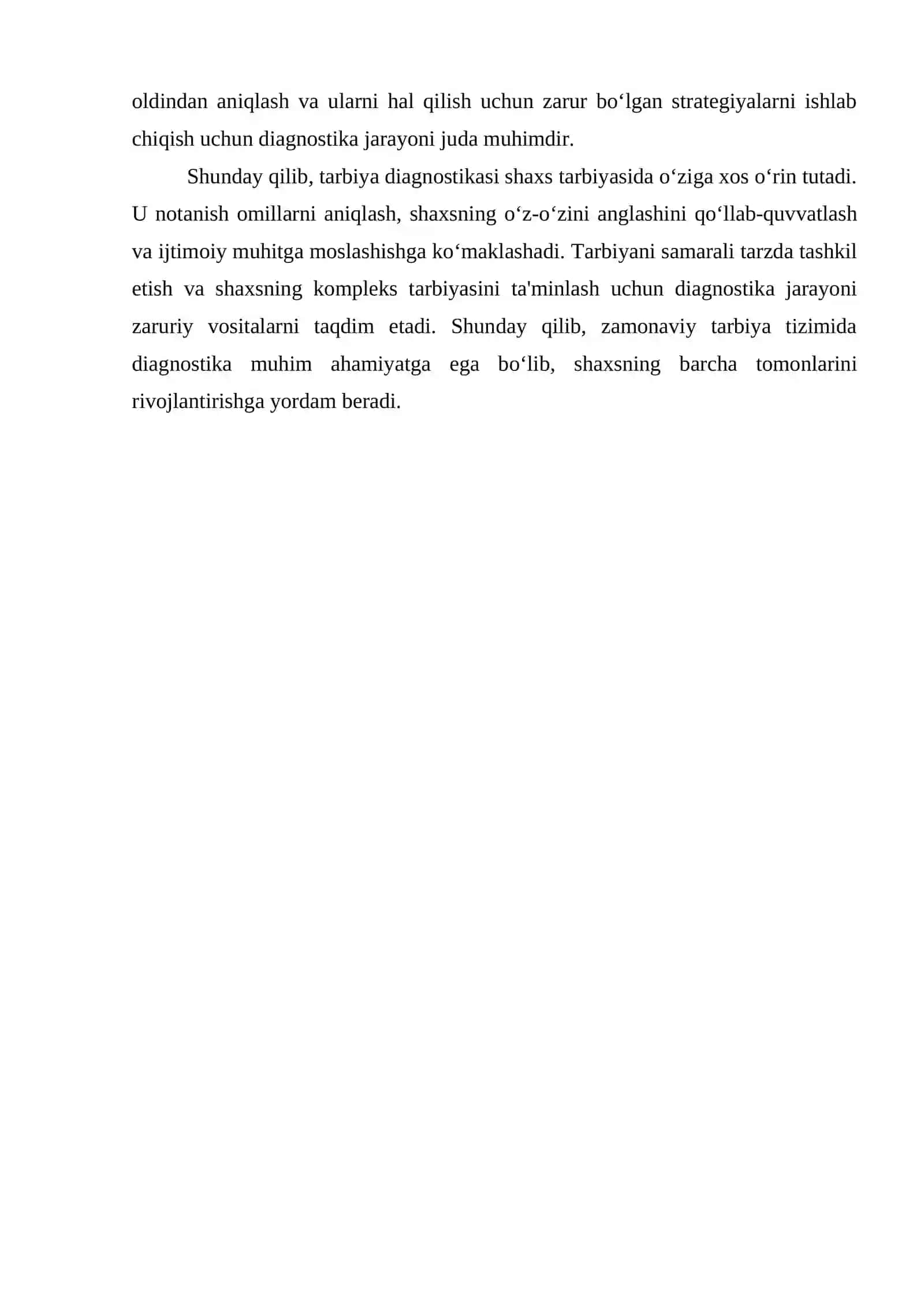 TARBIYA DIAGNOSTIKASINING SHAXS TARBIYASIDAGI OʻRNI 4