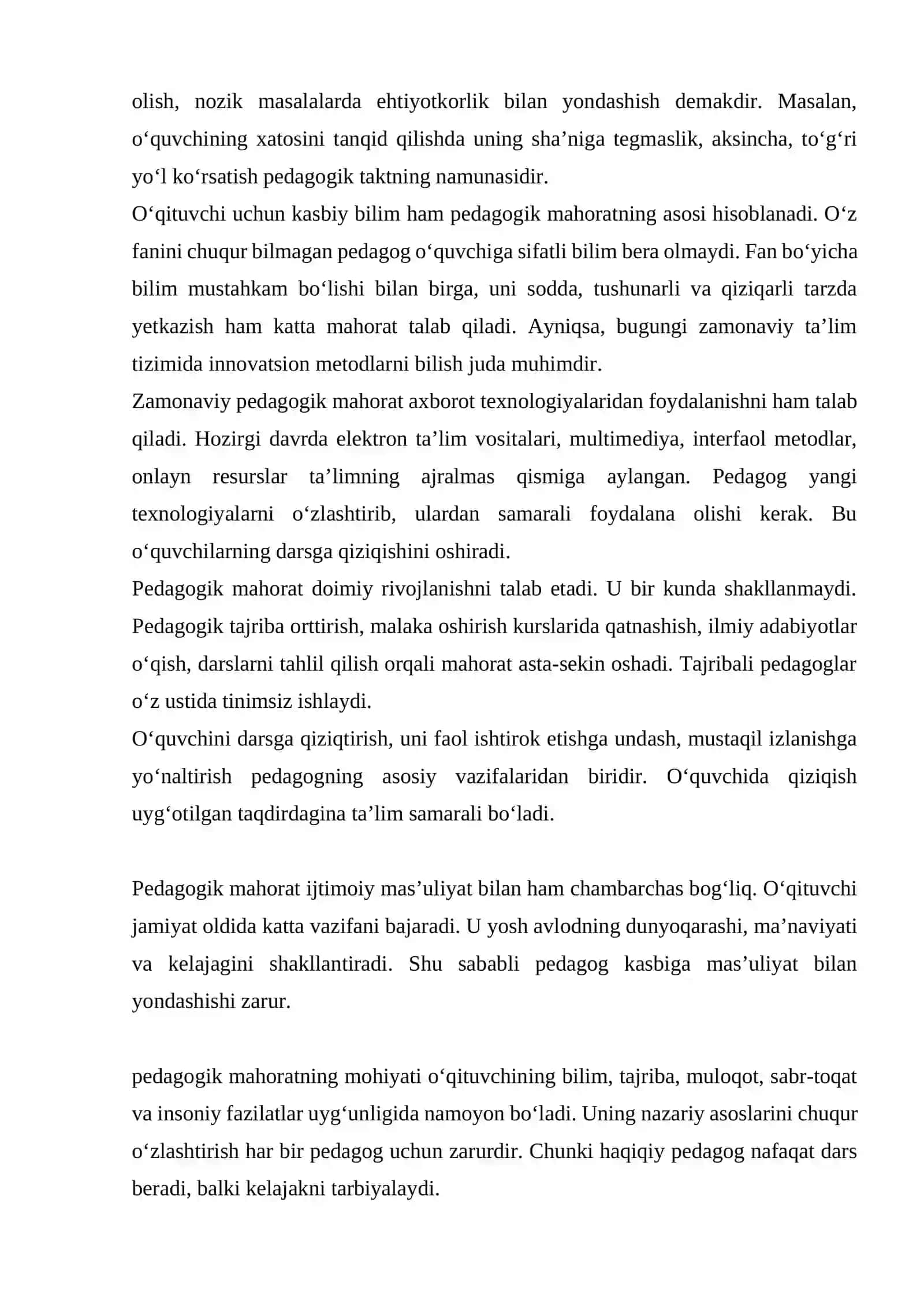 Pedagogik mahorat asoslari 4