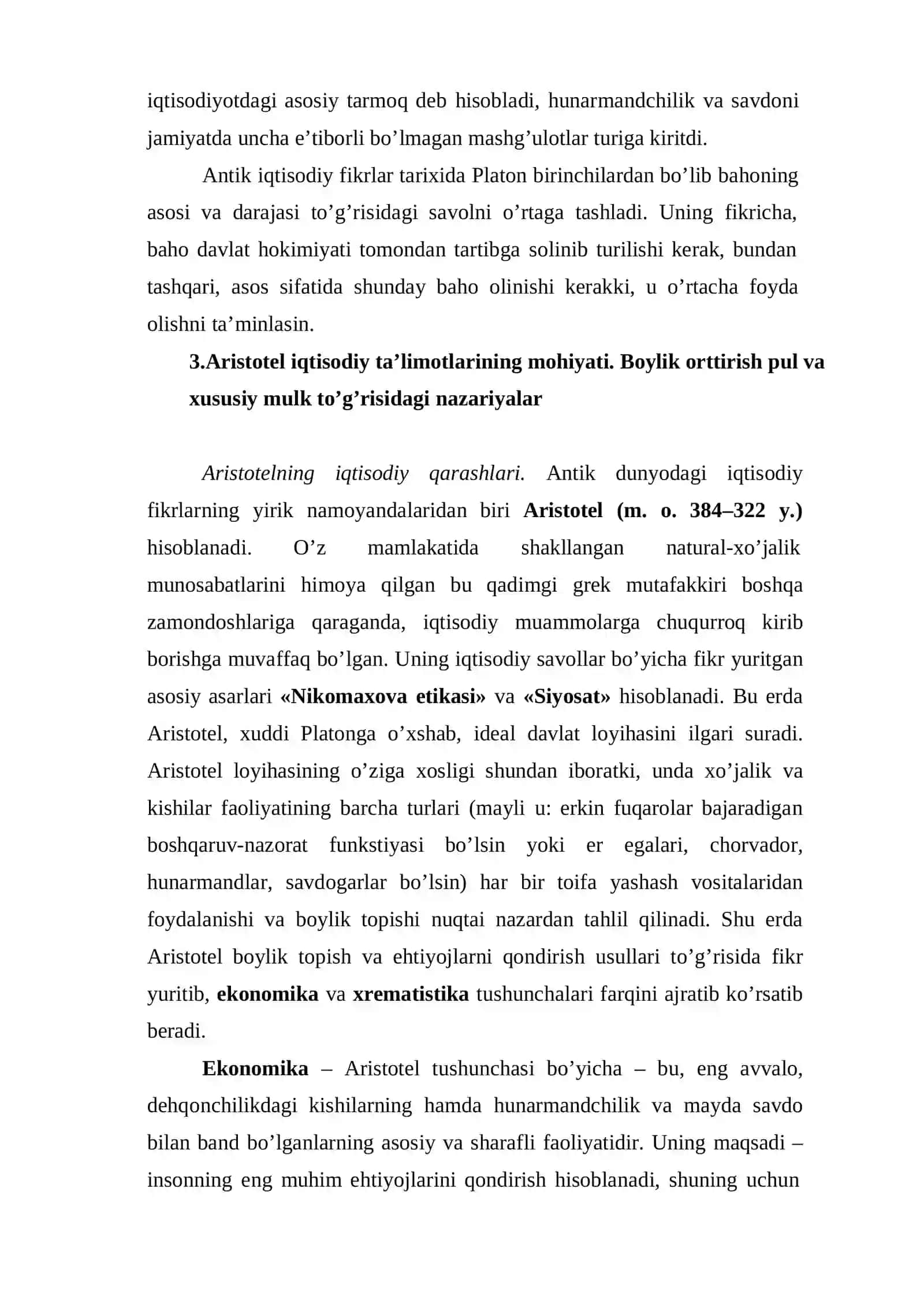 Qadimgi Yunonda iqtisodiy ta’limotlarning vujudga kelishi Gomer, Ksenofot asarlarida iqtisodiy qarashlar 4