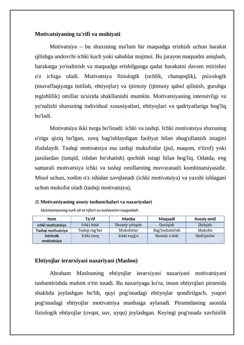 Motivatsiya va uning asosiy tushunchalari 4