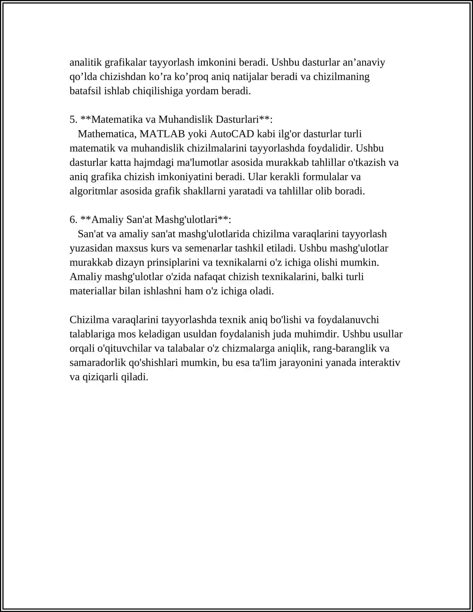 CHIZILMA VARAQLARINI TAYORLASH MASSHTABLAR CHIZILMADAGI SHRIFTLAR CHIZIQLAR YOZILISHI 4